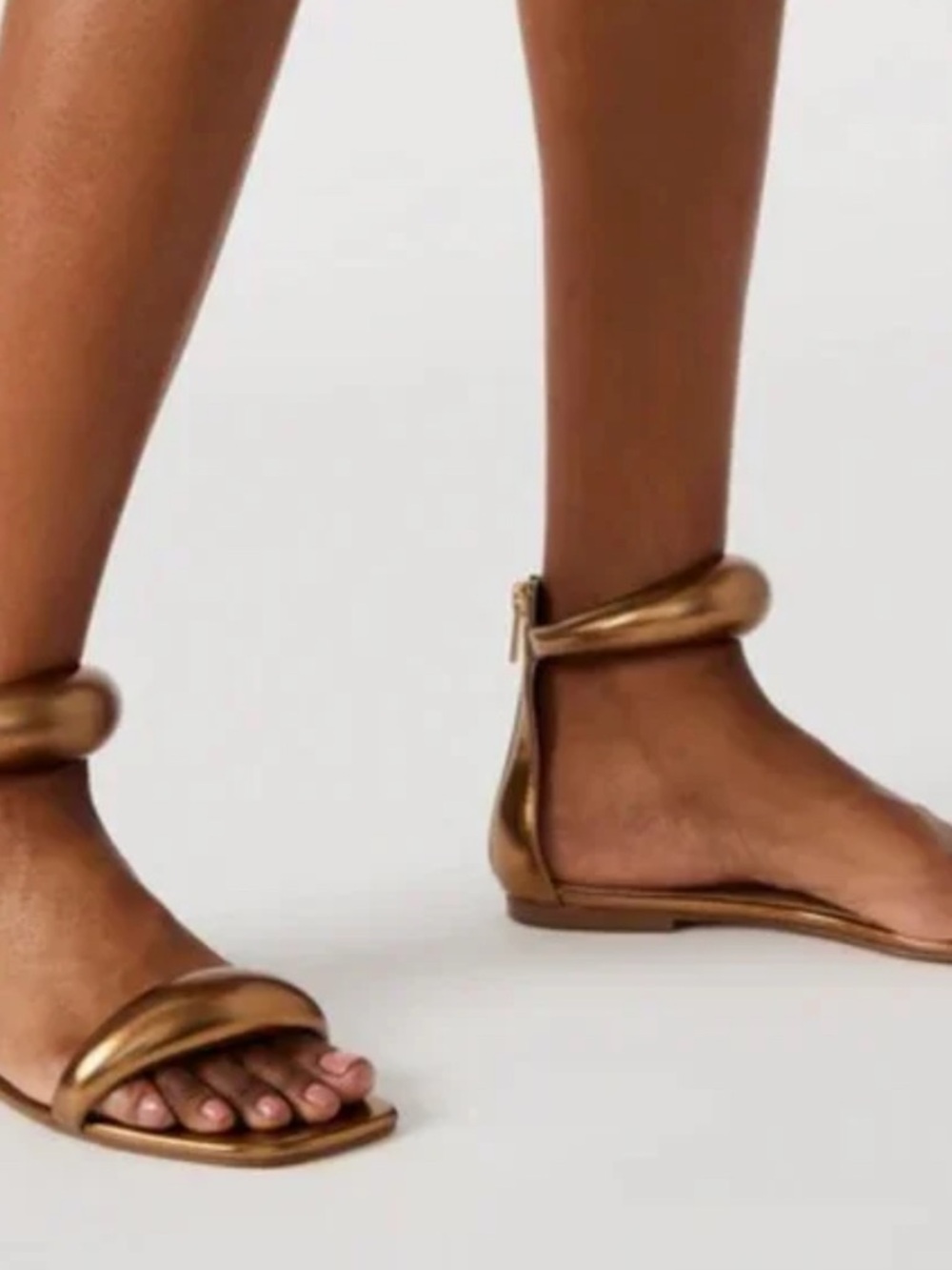 Steve Madden Metallic Gold Hoop Ankle-Strap Heels - Picture 2 of 5